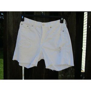 Madewell Relaxed Distressed Denim Shorts White Size 26